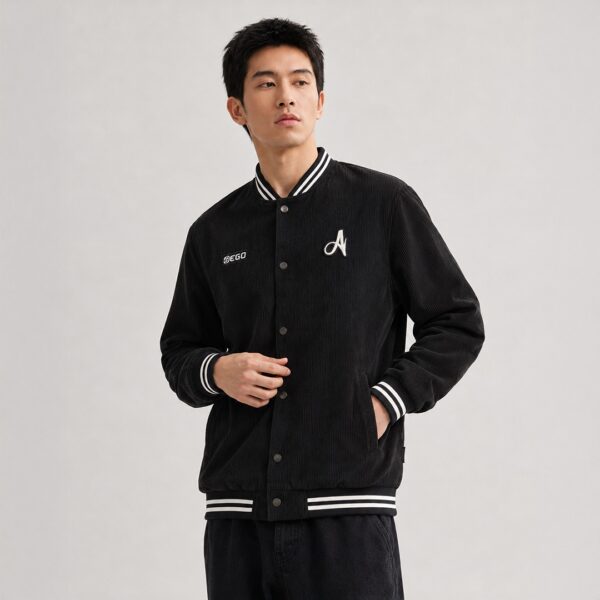 AE504 เสื้อแจ็คเก็ตบอมเบอร์ สีดำ