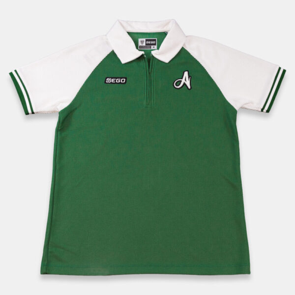 Second image of AE610 เสื้อโปโลแขนสั้นมีซิป สีเขียว/กรม