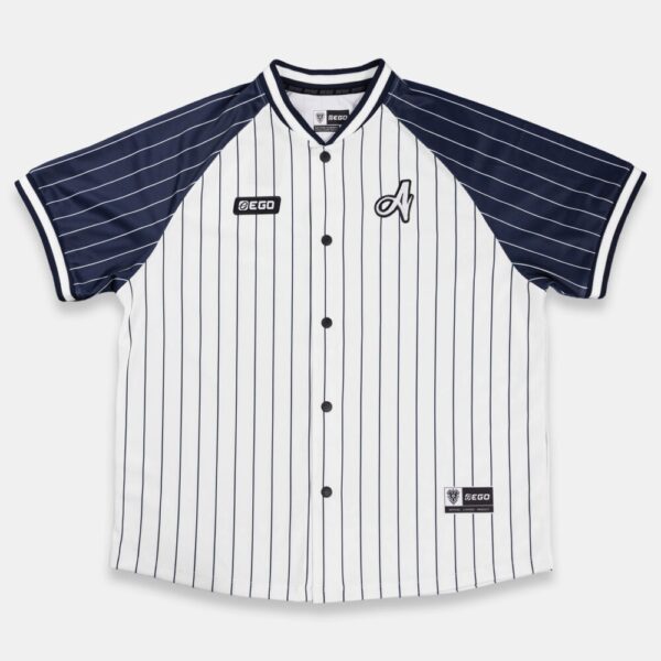 Second image of AE611 เสื้อเบสบอลโอเวอร์ไซส์เจอร์ซีย์ สีขาว