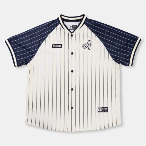 Second image of AE612 เสื้อเบสบอลโอเวอร์ไซส์เจอร์ซีย์ สีครีม
