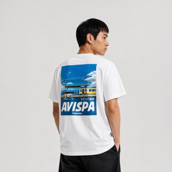 AE905 เสื้อยืดโอเวอร์ไซส์:ตุ๊กๆ สีขาว